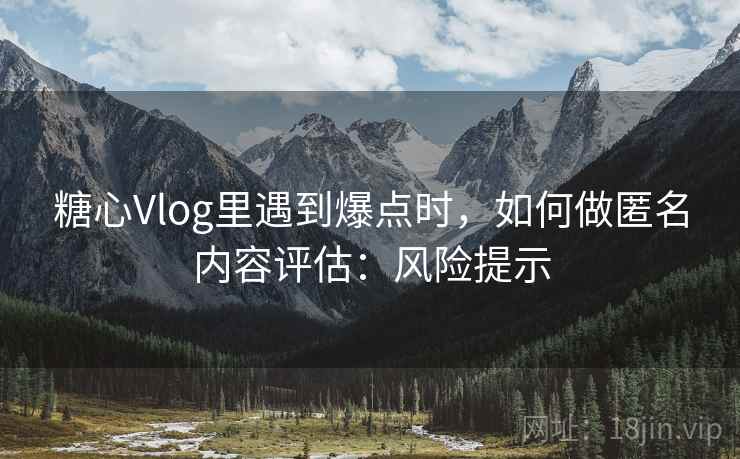 糖心Vlog里遇到爆点时，如何做匿名内容评估：风险提示