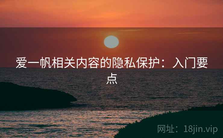 爱一帆相关内容的隐私保护:入门要点 爱一帆相关内容的隐私保护:入门要点