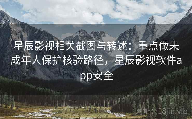 星辰影视相关截图与转述：重点做未成年人保护核验路径，星辰影视软件app安全