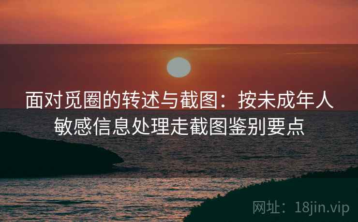 面对觅圈的转述与截图：按未成年人敏感信息处理走截图鉴别要点