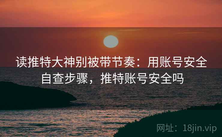 读推特大神别被带节奏：用账号安全自查步骤，推特账号安全吗